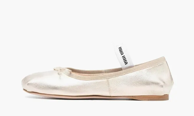 Обувь Miu Miu Satin Ballerinas «Silver» серебряный