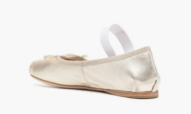 Обувь Miu Miu Satin Ballerinas «Silver» серебряный