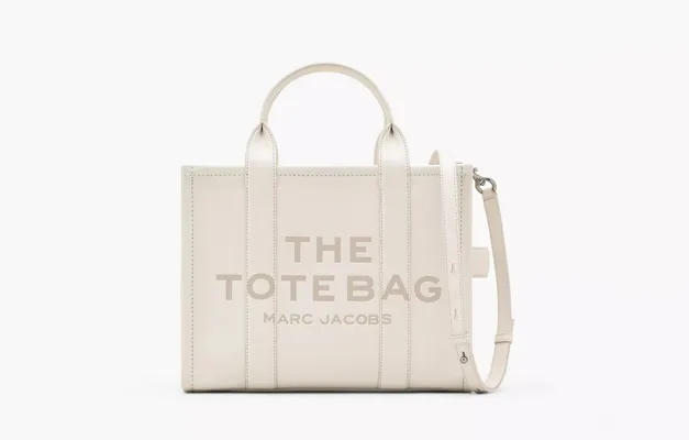 Сумки Marc Jacobs The Leather Medium Tote Bag «Cotton» кремовый