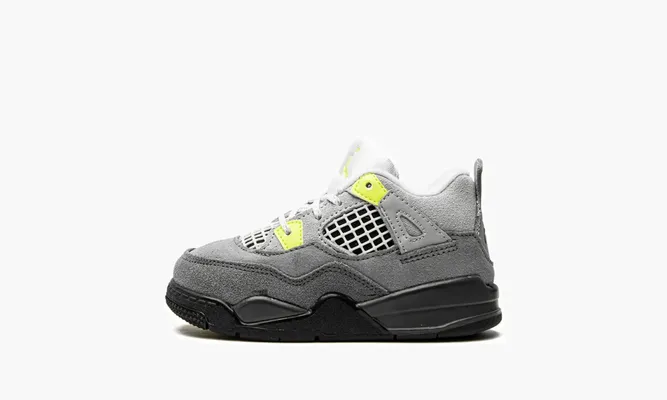 Для самых маленьких Air Jordan 4 Retro SE TD «Neon» серый