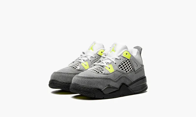 Для самых маленьких Air Jordan 4 Retro SE TD «Neon» серый