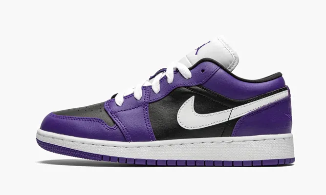 Кроссовки Air Jordan 1 Low GS «Black / Court Purple» фиолетовый