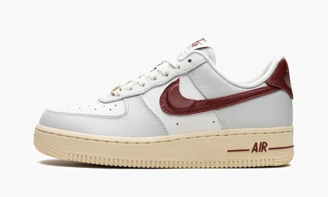 Кроссовки Air Force 1 LO WMNS «Swoosh Pocket - Team Red» серый,белый