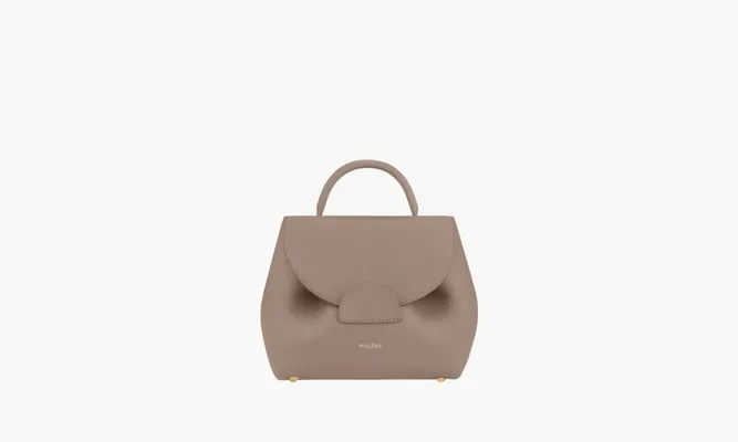 Сумки Polene Numero Un Nano «Textured Grey» серый