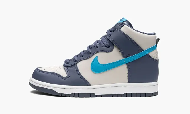 Кроссовки Nike Dunk High GS «Light Bone / Diffused Blue» белый