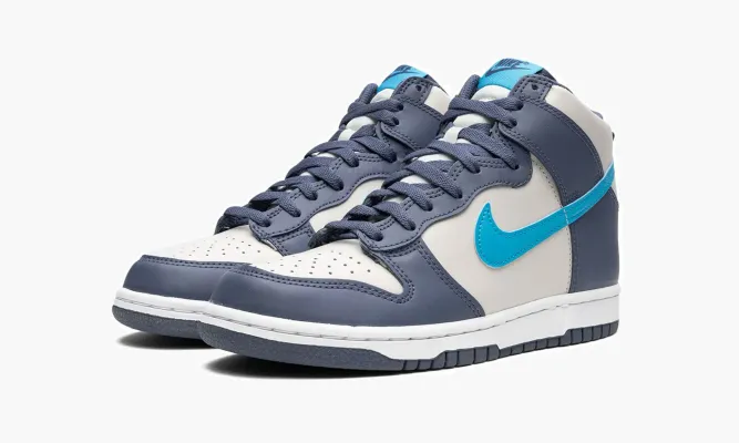 Кроссовки Nike Dunk High GS «Light Bone / Diffused Blue» белый