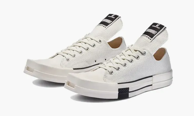 Кроссовки Rick Owens X Converse Turbodrk Chuck Taylor All Star 70 Ox «White» белый