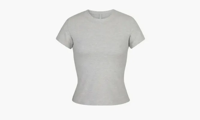 Одежда SKIMS T-shirt Cotton Jersey «Grey» серый