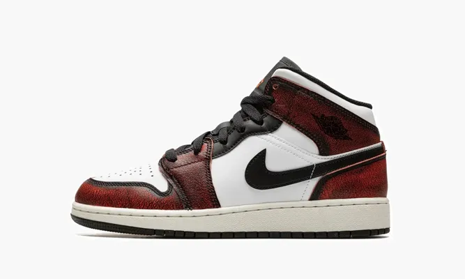 Кроссовки Air Jordan 1 Mid SE GS «Infrared» белый