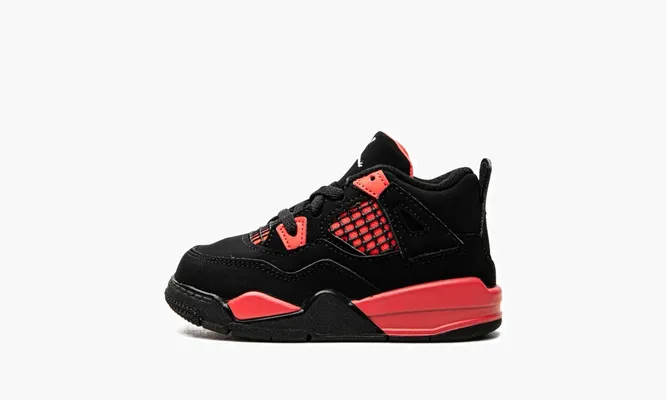 Для самых маленьких Air Jordan 4 Retro TD «Red Thunder» черный