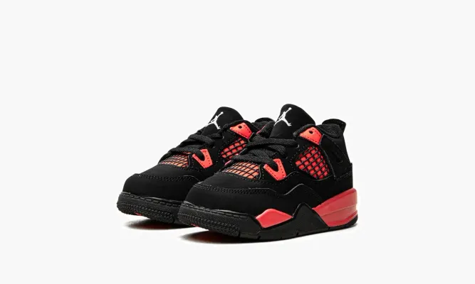 Для самых маленьких Air Jordan 4 Retro TD «Red Thunder» черный