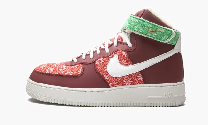 Кроссовки Air Force 1 High «Nordic Christmas» красный