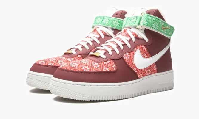 Кроссовки Air Force 1 High «Nordic Christmas» красный