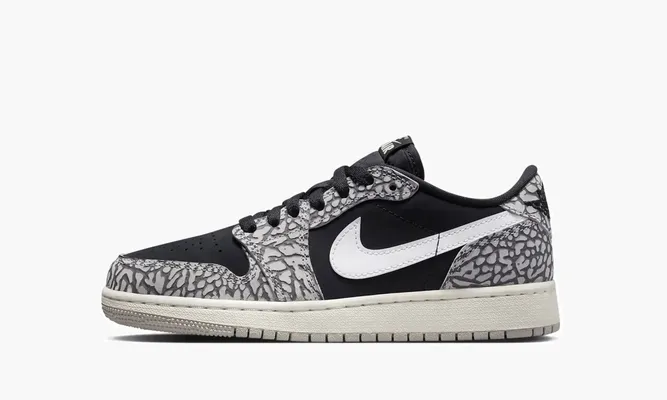 Кроссовки Air Jordan 1 Low GS «Elephant Print» серый
