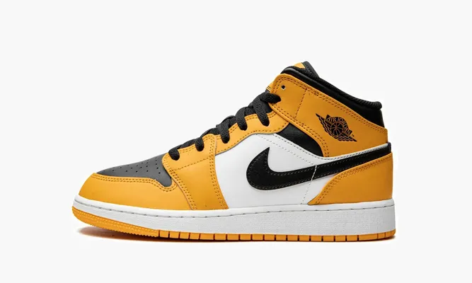 Кроссовки Air Jordan 1 Mid GS «Taxi» желтый