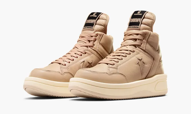 Кроссовки Rick Owens X Converse Turbowpn Mid «Cave» бежевый