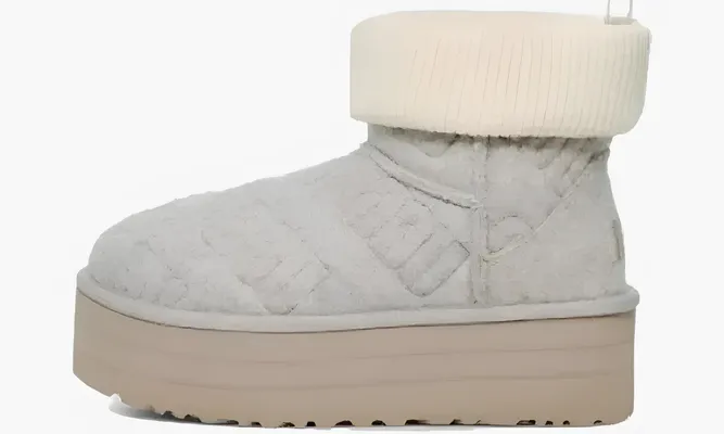 Обувь UGG Classic Platform Disquette Felted серый