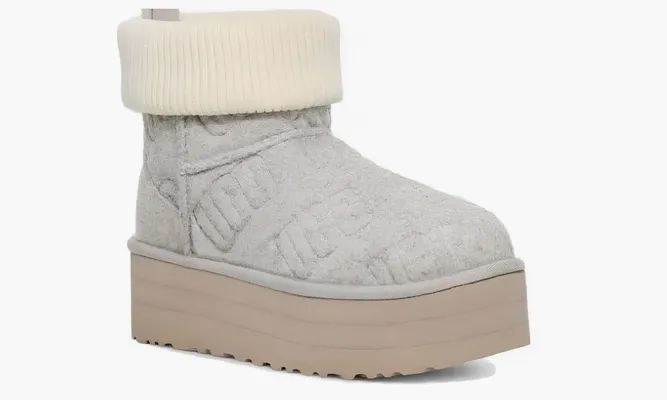Обувь UGG Classic Platform Disquette Felted серый