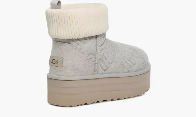 Обувь UGG Classic Platform Disquette Felted серый