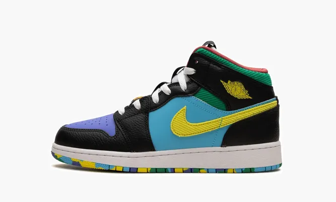 Кроссовки Air Jordan 1 Mid GS «Six Championships» черный