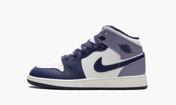 Кроссовки Air Jordan 1 Mid GS «Blueberry» фиолетовый