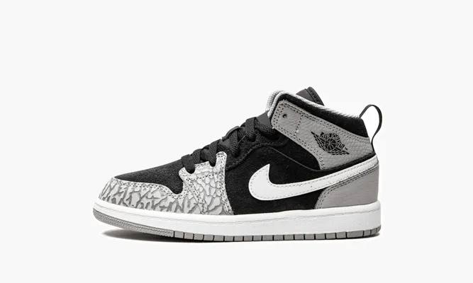 Кроссовки Air Jordan 1 Mid «Elephant Print» серый