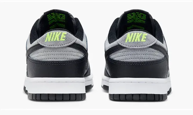 Кроссовки Nike Dunk Low «Black Cool Grey Volt Mini Swoosh» черный