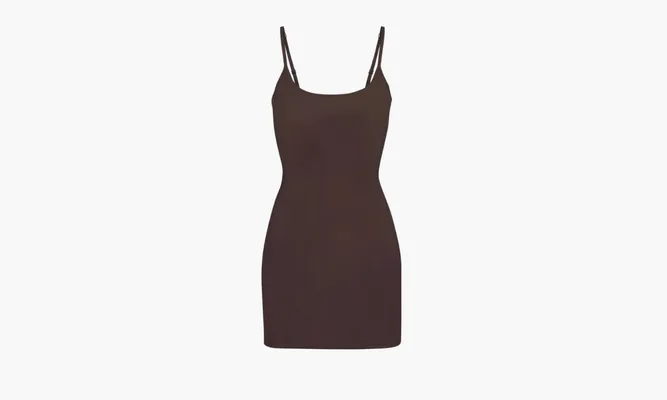 Одежда SKIMS Soft Lounge Slip Dress «Brown» коричневый