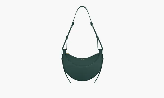 Сумки Polene Numero Dix «Monochrome Green Textured Leather» зеленый