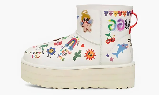 Обувь UGG Classic Platform Pop Sketch белый