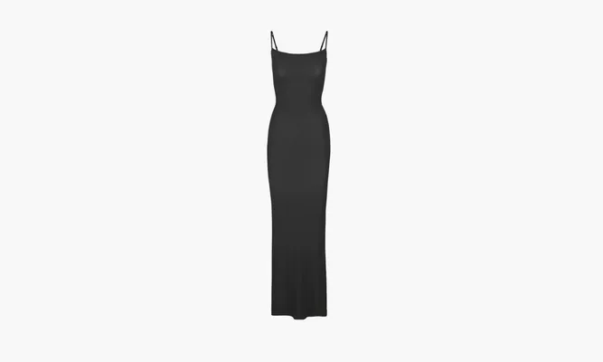 Одежда SKIMS Soft Lounge Long Slip Dress «Black» черный