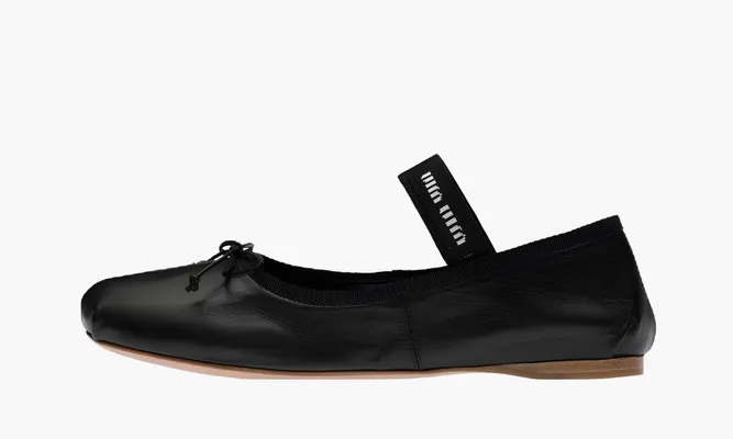 Обувь Miu Miu Satin Ballerinas «Dark» черный