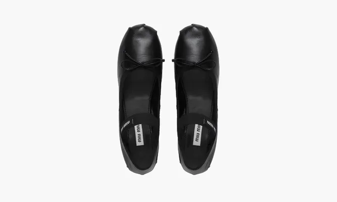 Обувь Miu Miu Satin Ballerinas «Dark» черный