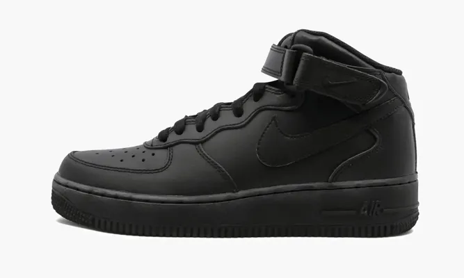 Кроссовки Air Force 1 Mid GS «Triple Black» черный