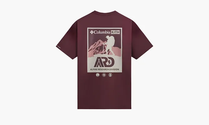 Одежда KITH X Columbia Ard Vintage Tee «Burgundy» бордовый