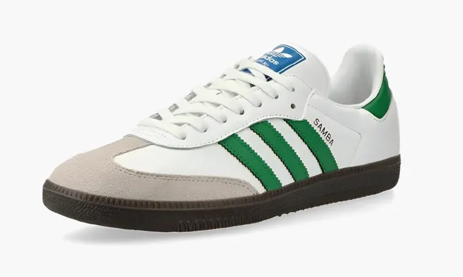 Кроссовки Adidas Samba OG Footwear «White Green» зеленый