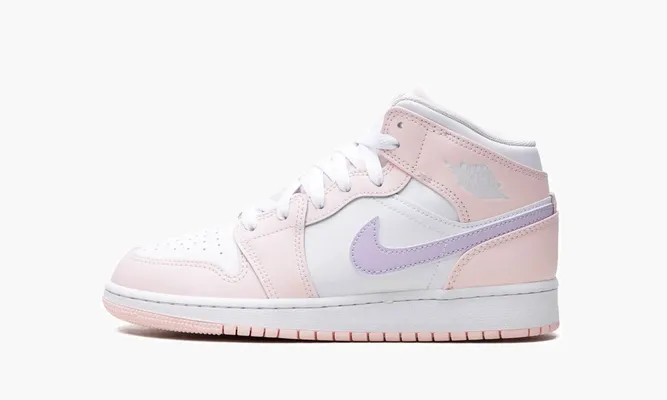 Кроссовки Air Jordan 1 Mid GS «Pink Wash» белый