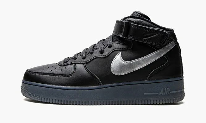 Кроссовки Air Force 1 Mid «Black / Metallic Silver» черный