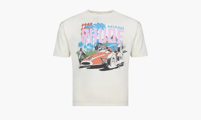 Одежда RHUDE Miami Gp Tee «Vintage White» белый