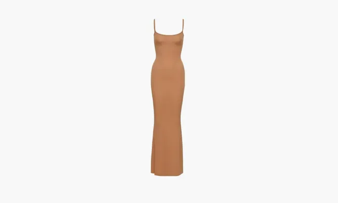 Одежда SKIMS Soft Lounge Long Slip Dress «Beige» бежевый