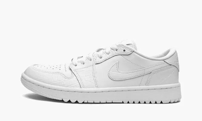 Кроссовки Air Jordan 1 Retro Low Golf «White Croc» белый