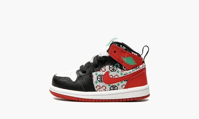 Для самых маленьких Air Jordan 1 Mid TD «Ugly Christmas Sweater» белый