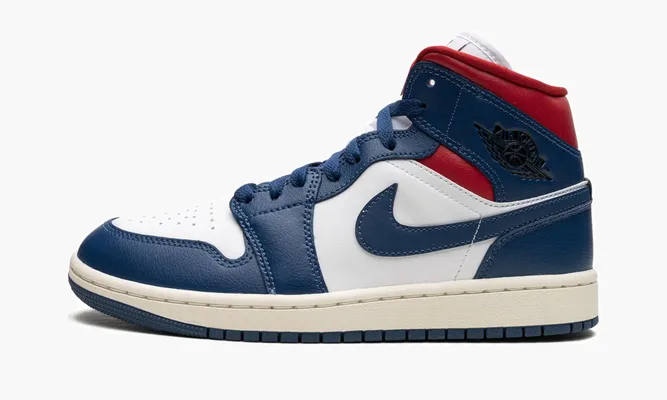 Кроссовки Air Jordan 1 Mid WMNS «Blue / Red» белый