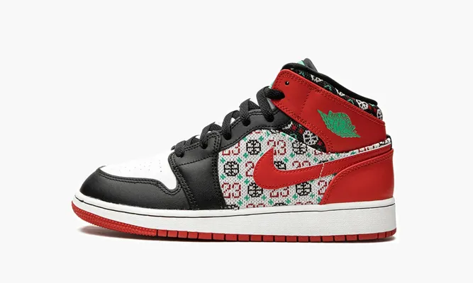 Кроссовки Air Jordan 1 Mid «Ugly Christmas Sweater» белый