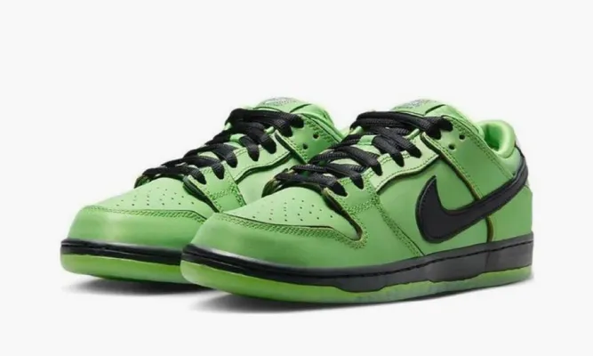 Кроссовки Nike Dunk Low «The Powerpuff Girls Buttercup» зеленый