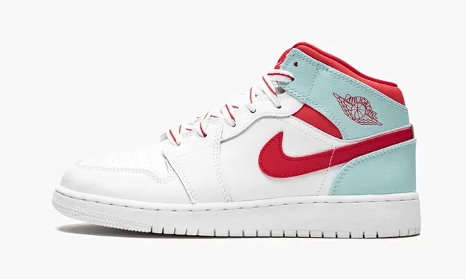 Кроссовки Air Jordan 1 Mid GS «Topaz Mist» белый