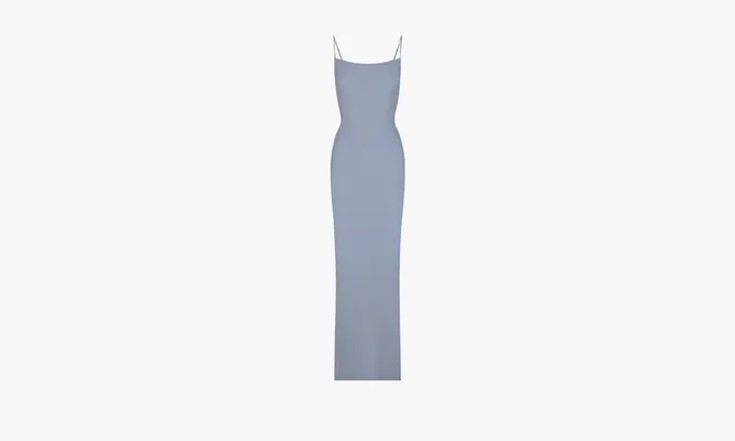 Одежда SKIMS Soft Lounge Long Slip Dress «Cyan» lightBlue