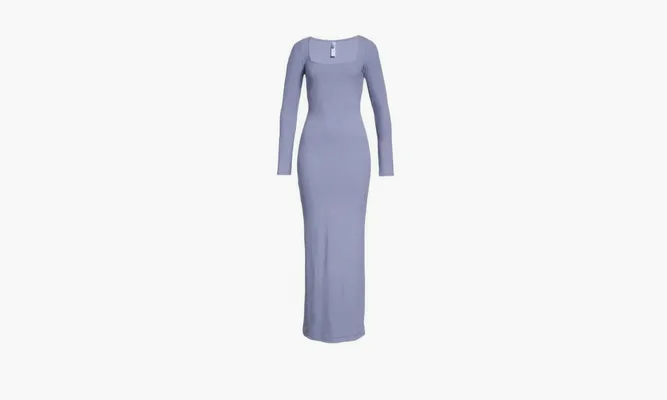 Одежда SKIMS Soft Lounge Long Sleeve Dress «Blue» lightBlue