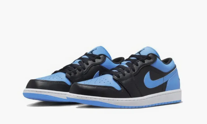 Кроссовки Nike Air Jordan 1 Low «Black University Blue» lightBlue