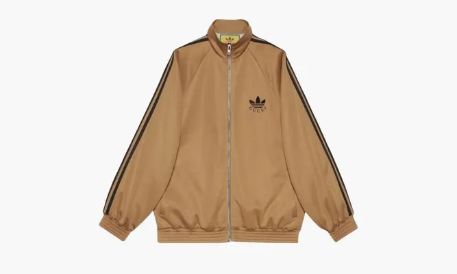 Одежда Adidas Gucci X Cotton Jersey Zip Jacket «Beige / Black» бежевый